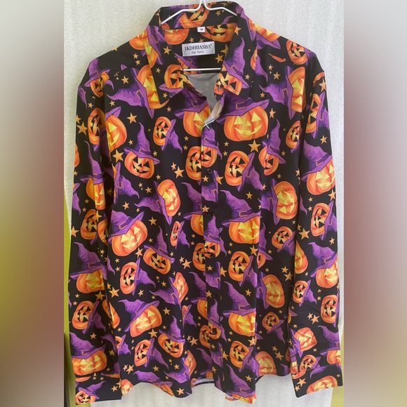 Colorful Halloween Pumpkin Shirt, Medium - Picture 2 of 3